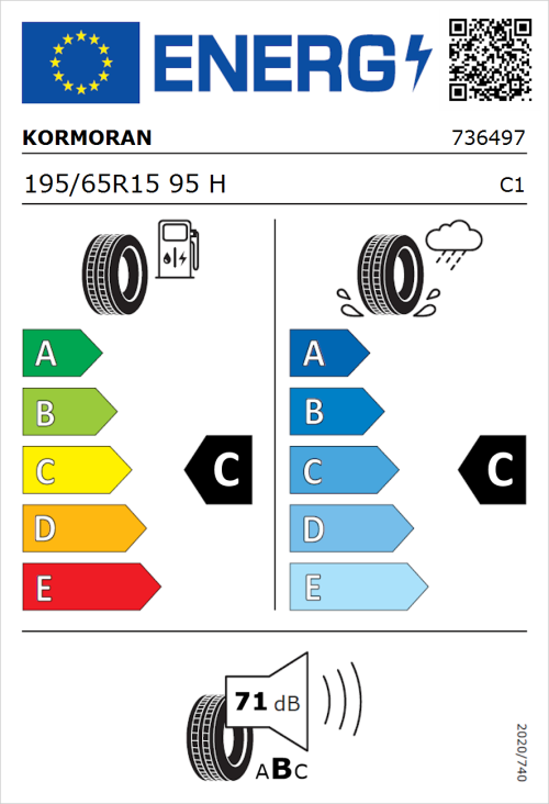 Tyre Label for Kormoran Road Performance 195/65R15 95H