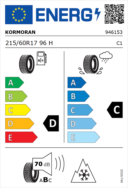Tyre Label for Kormoran SUV Snow 215/60R17 96H